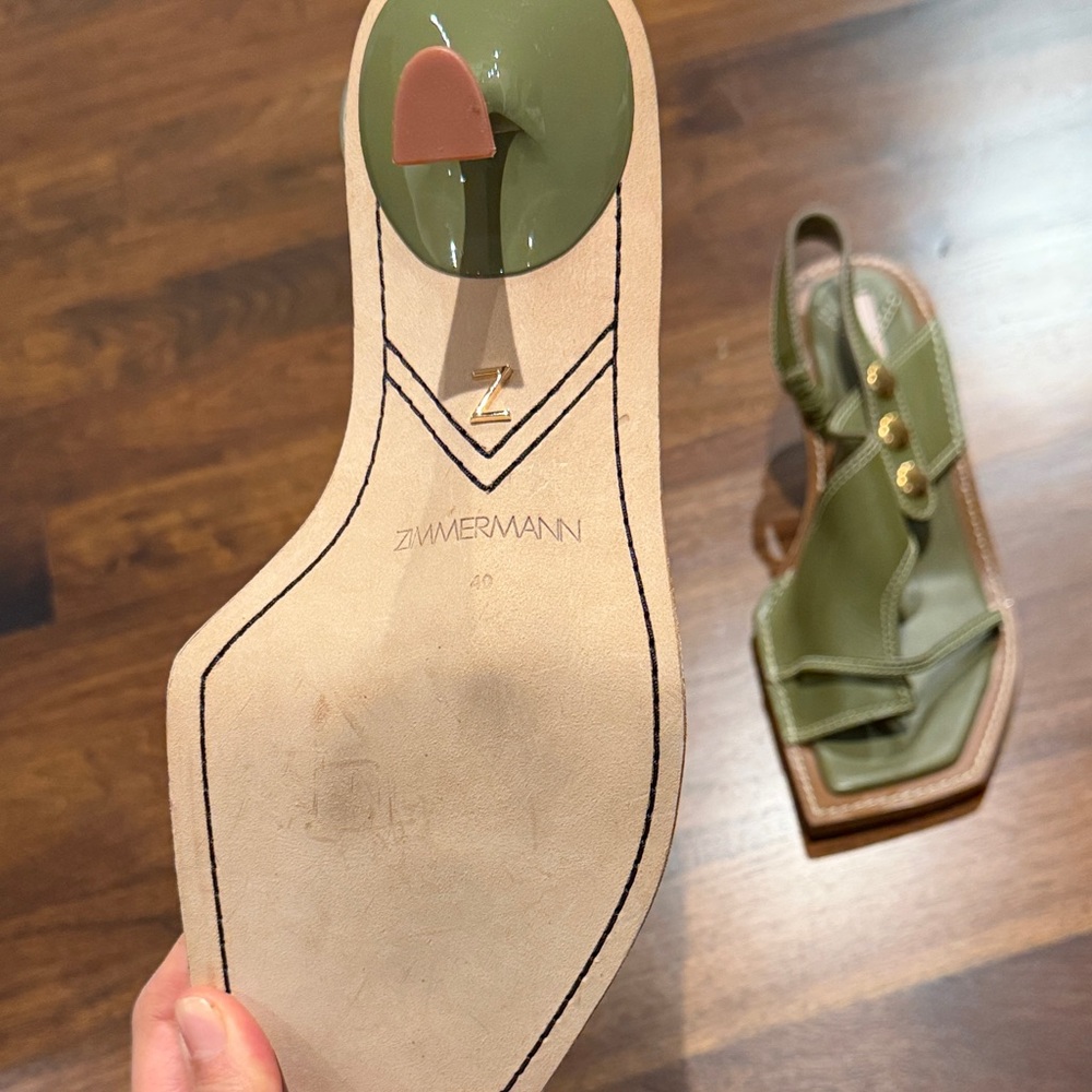 ZIMMERMANN Olive Green Strappy Heels - Picture 2 of 2